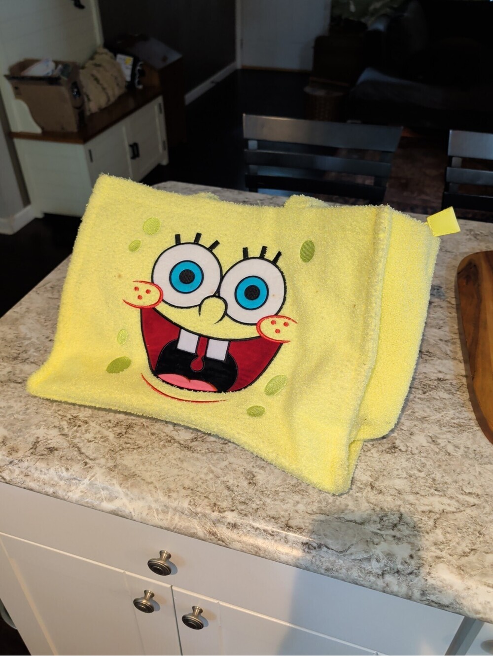 RARE XL SpongeBob SquarePants Fuzzy Tote Bag 6x12x16